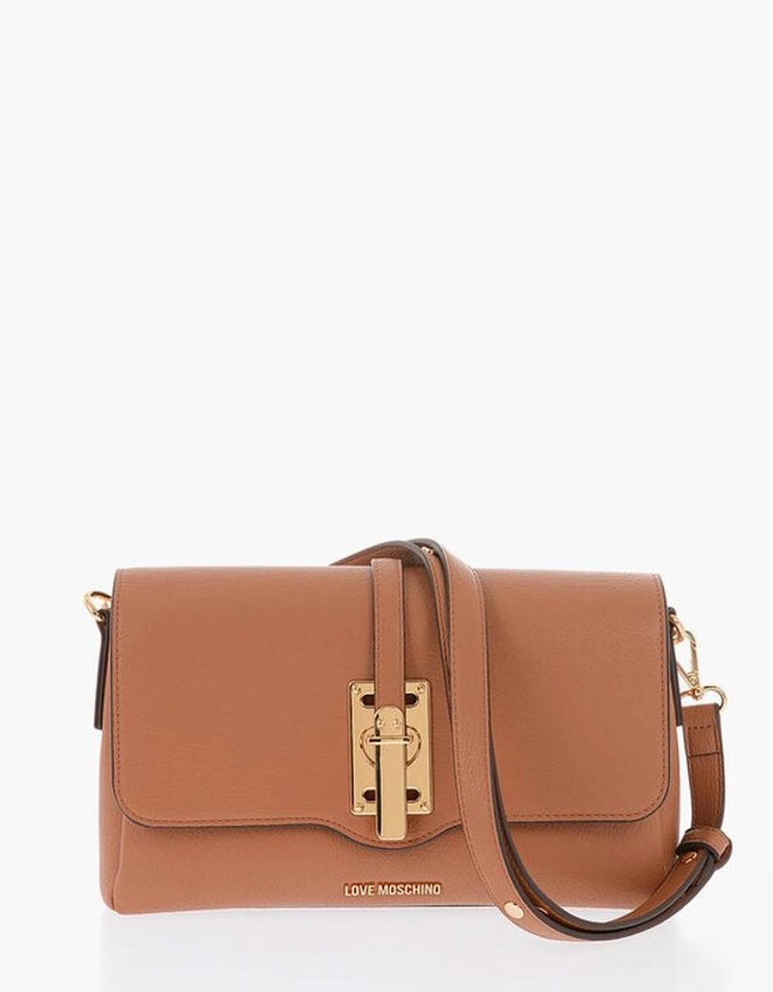 Logo Metal Shoulder Bag with Adjustable Strap Women - Brown, 5 of 4