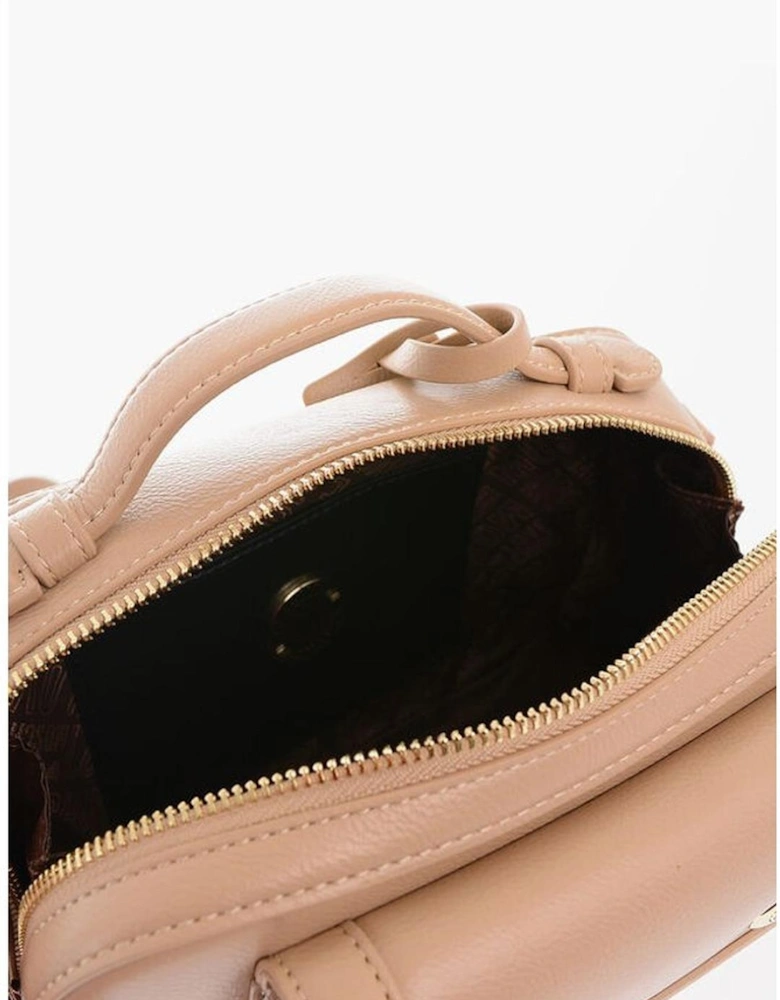 Logo Snap Button Eco-Leather Shoulder Bag Women - Beige Tote Bags