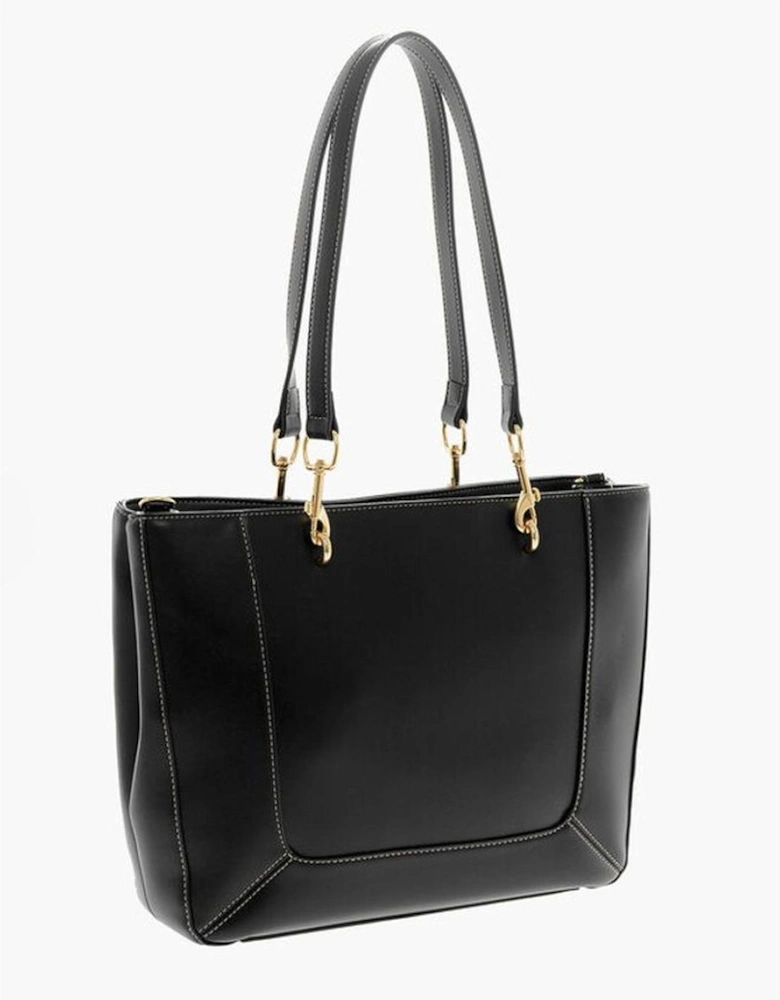 Eco-leather Shoulder Bag with Adjustable Strap Women - Black
