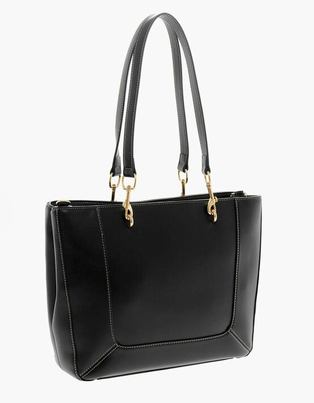 Eco-leather Shoulder Bag with Adjustable Strap Women - Black