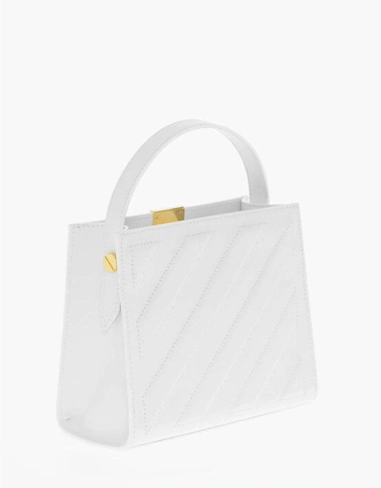 Leather Handbag with Adjustable Strap Women - White Tote Bags