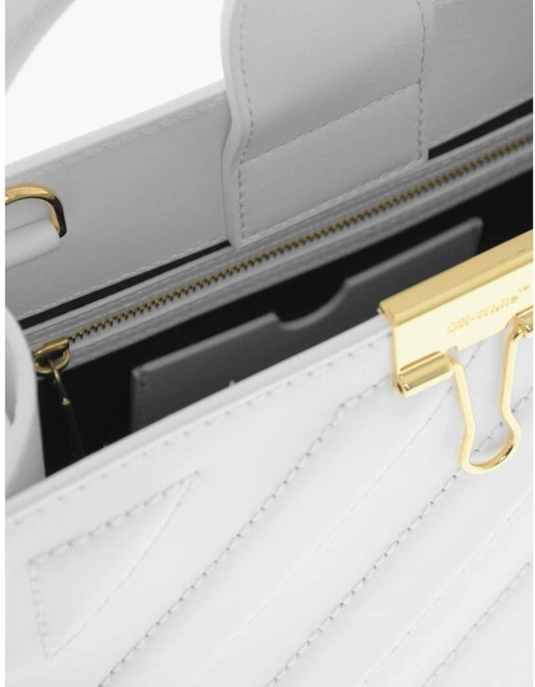 Leather Handbag with Adjustable Strap Women - White Tote Bags