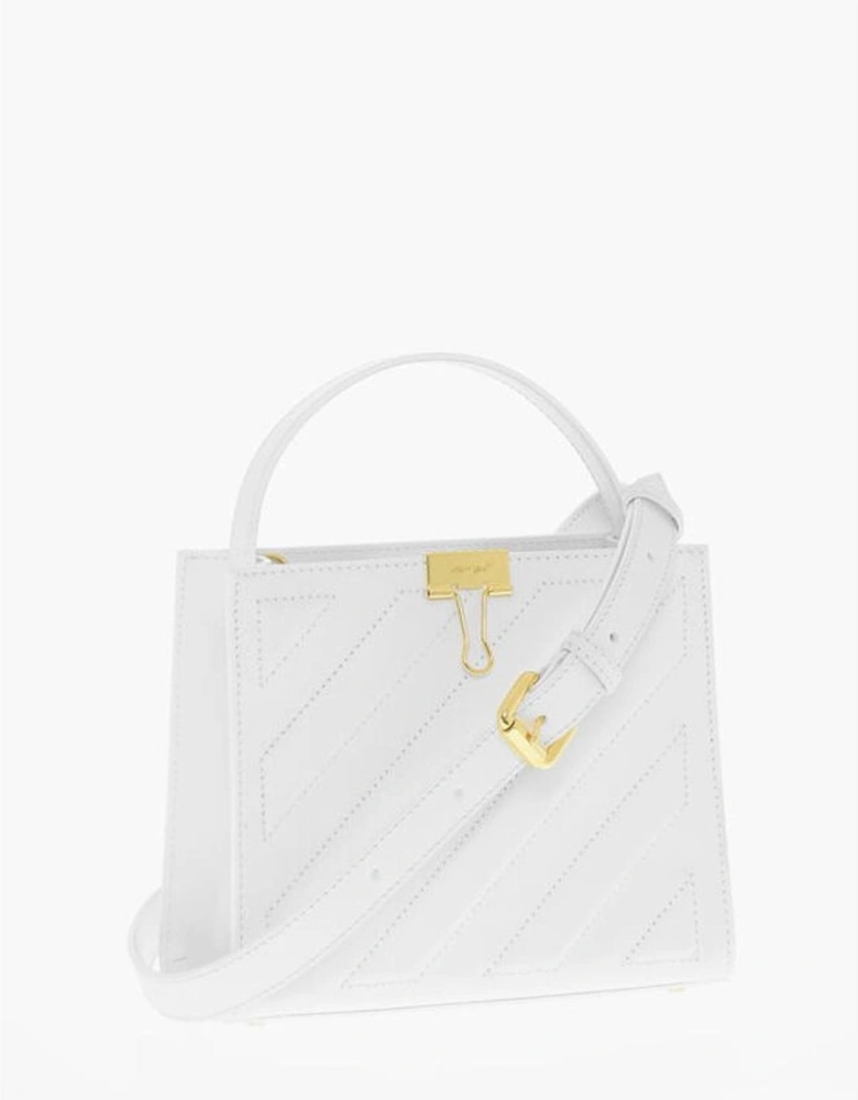 Leather Handbag with Adjustable Strap Women - White Tote Bags
