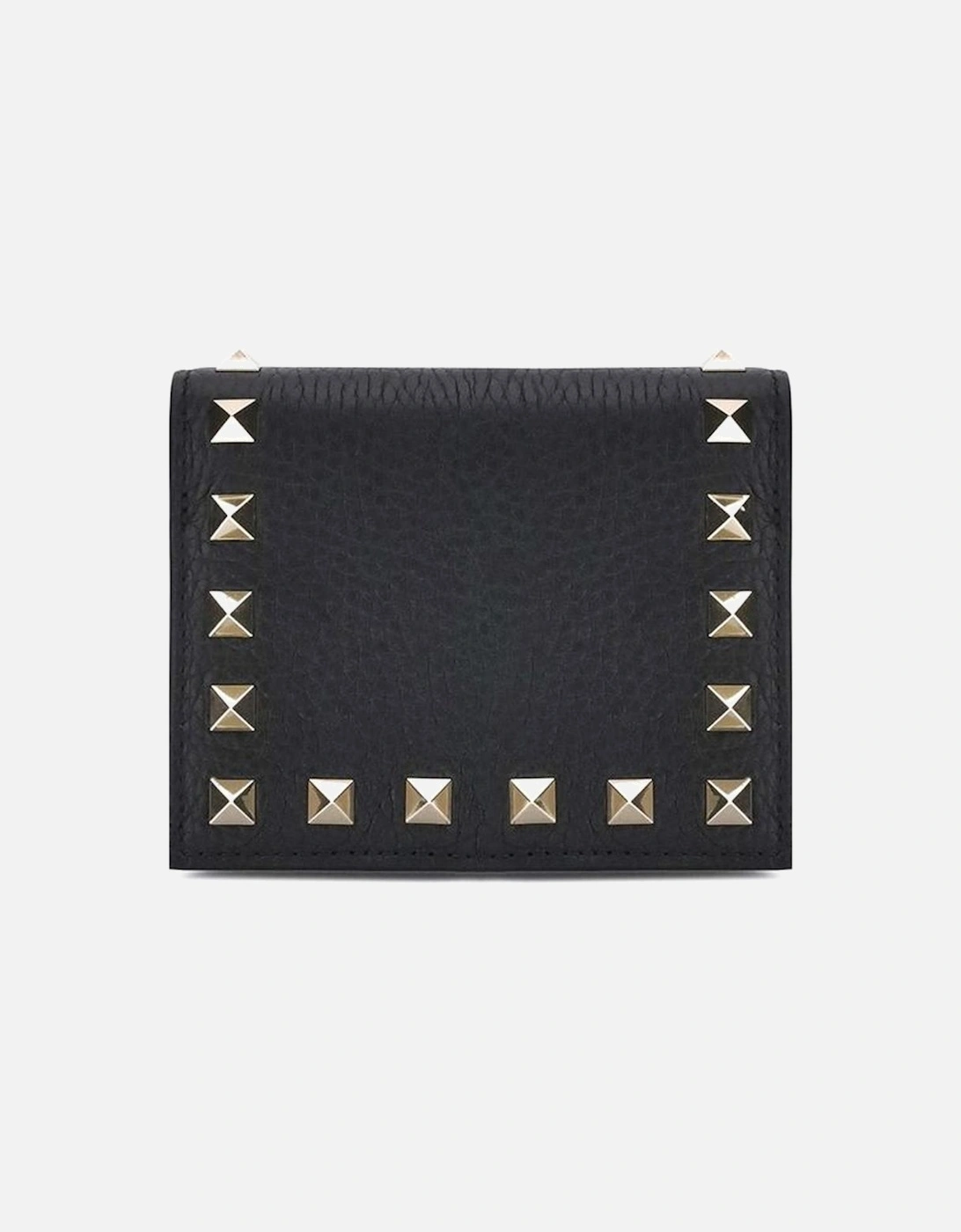 Rockstud Grained Leather Bifold Wallet Women - Black, 4 of 3