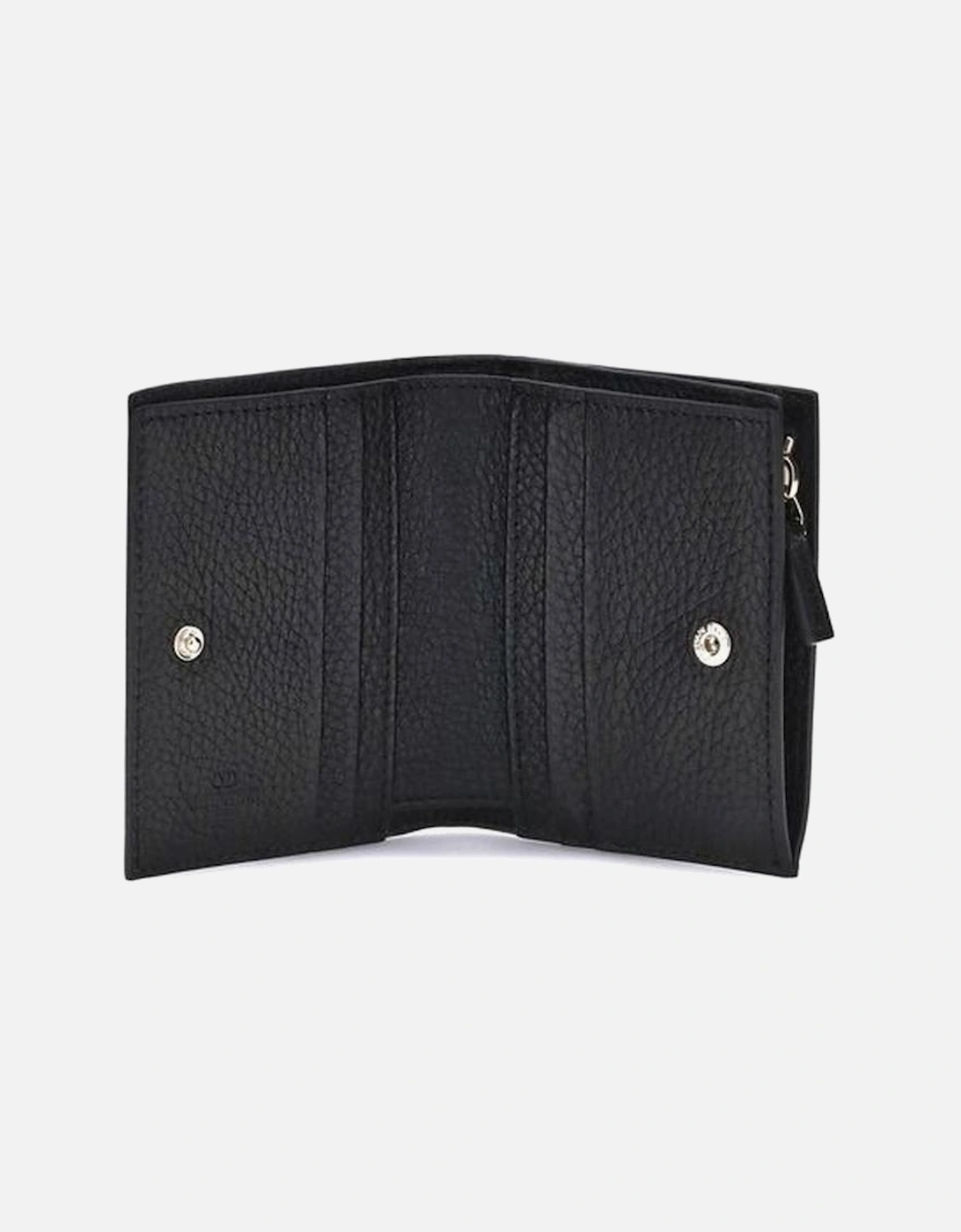 Rockstud Grained Leather Bifold Wallet Women - Black