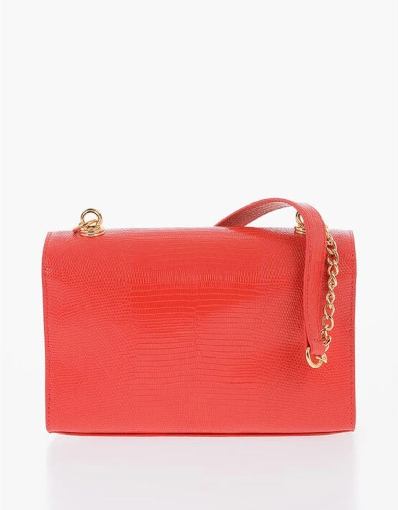 Eco-Leather Shoulder Bag with Logo Women - Red