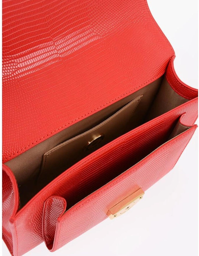 Eco-Leather Shoulder Bag with Logo Women - Red