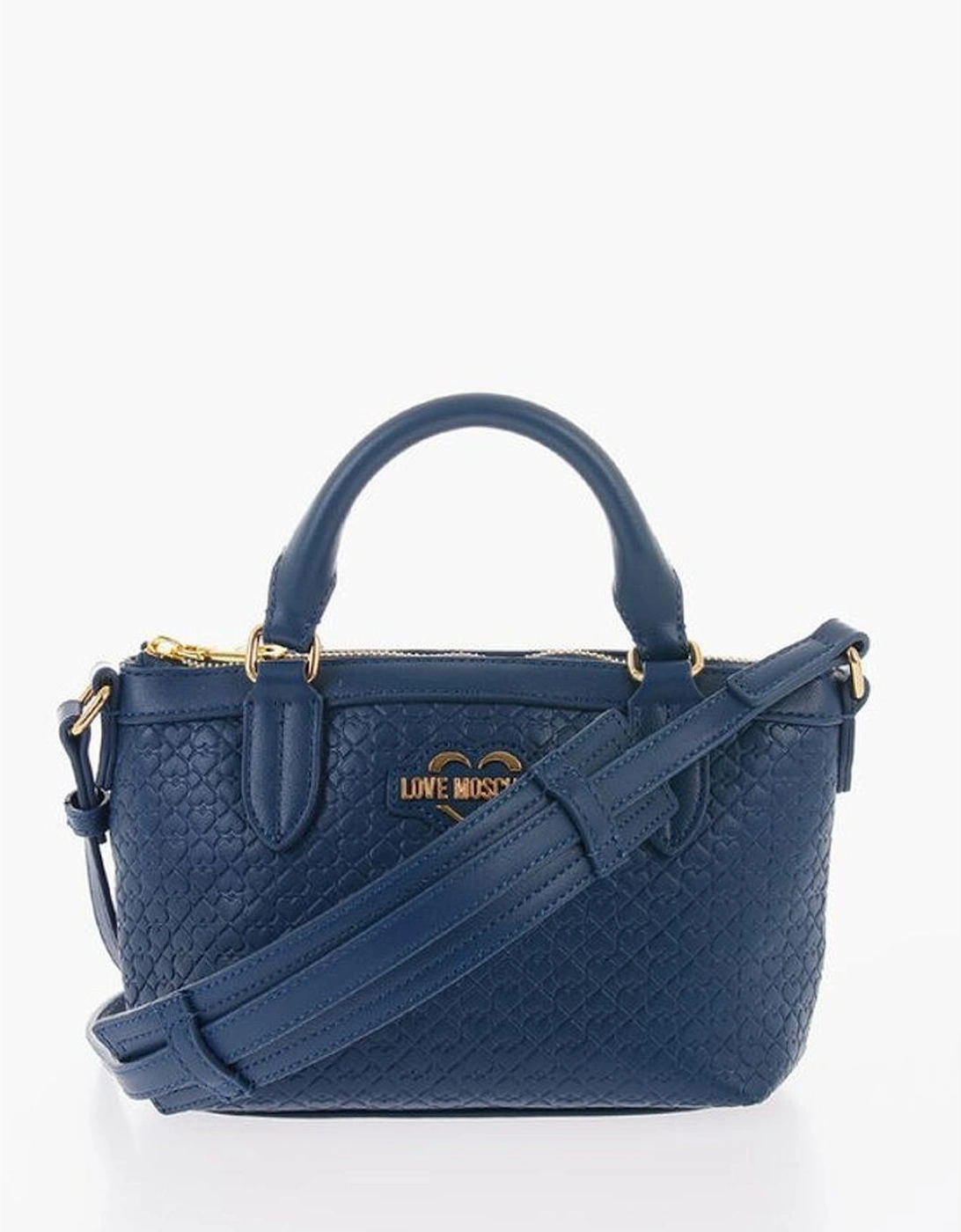 Eco-Leather Shoulder Bag with Adjustable Strap Women - Blue Tote Bags, 5 of 4