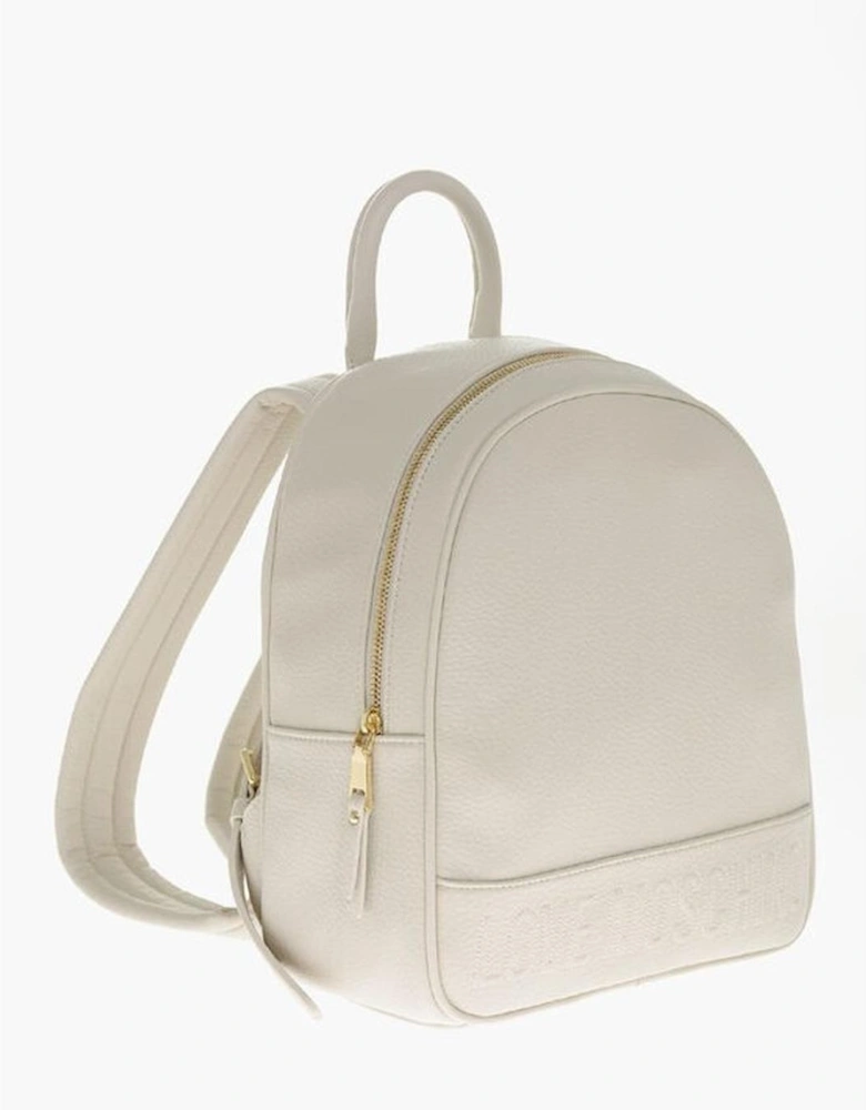 Logo Zip Closure Shoulder Bag Women - Beige Backpacks
