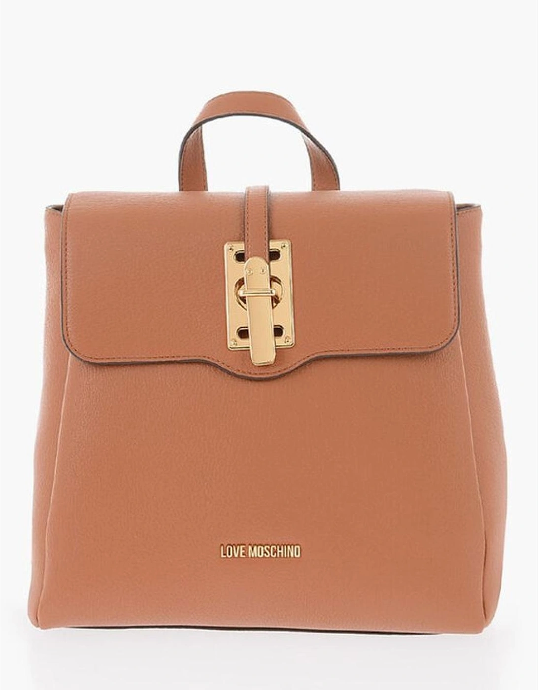 Embroidered Metal Logo Solid Color Handbag Women - Brown Backpacks, 5 of 4
