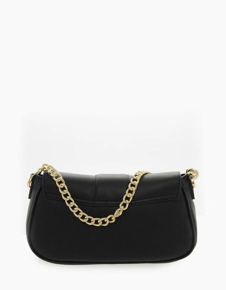 Eco-Leather Shoulder Bag with Removable Strap Women - Black