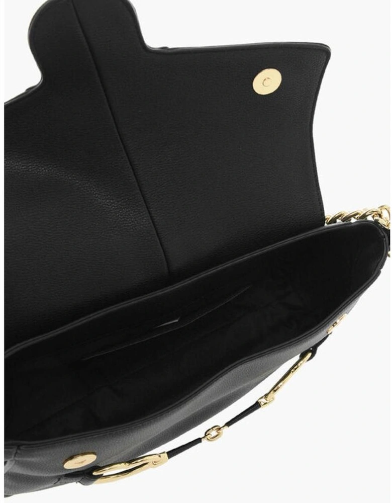 Eco-Leather Shoulder Bag with Removable Strap Women - Black