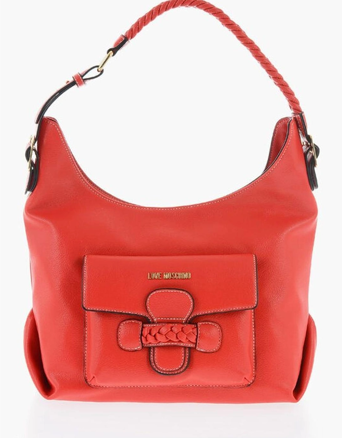 Eco-Leather Shoulder Bag with Adjustable Strap Women - Red, 6 of 5