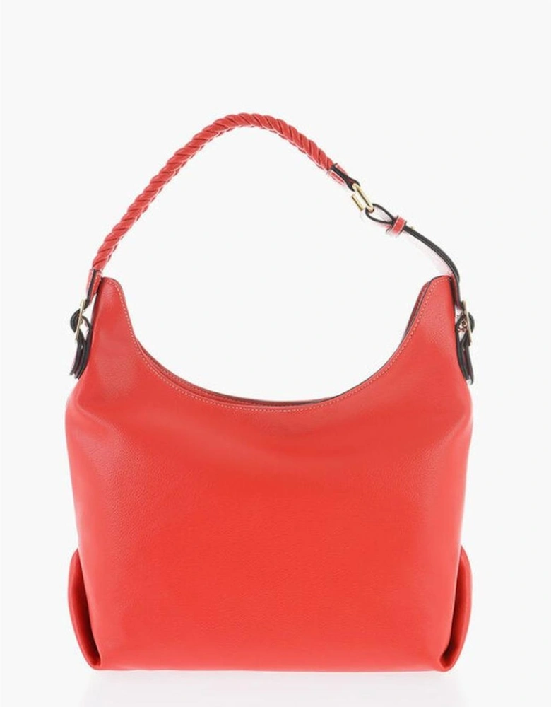 Eco-Leather Shoulder Bag with Adjustable Strap Women - Red