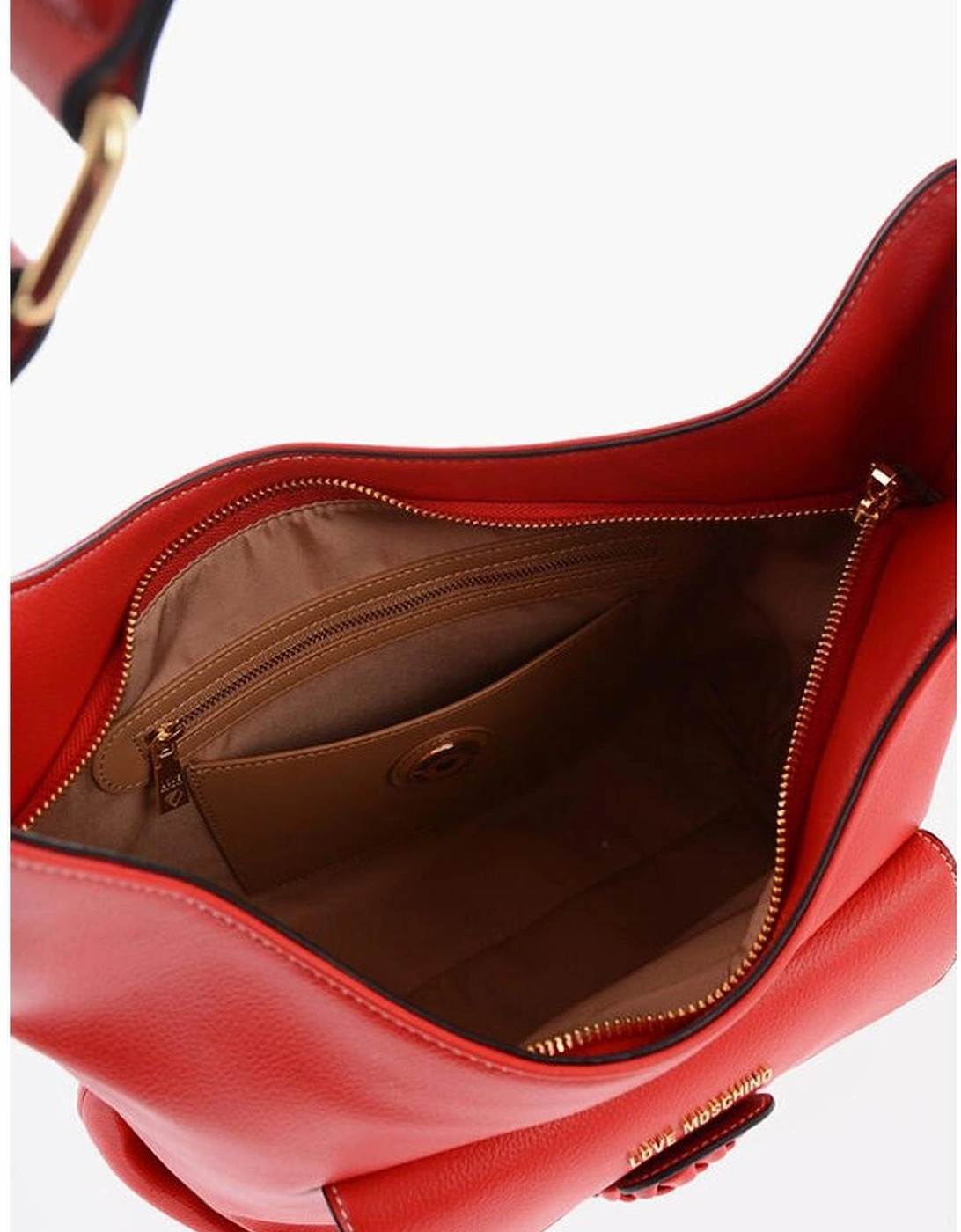Eco-Leather Shoulder Bag with Adjustable Strap Women - Red