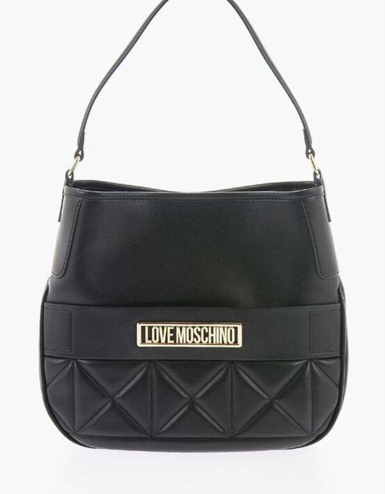 Eco-Leather Shoulder Bag with Adjustable Strap Women - Black