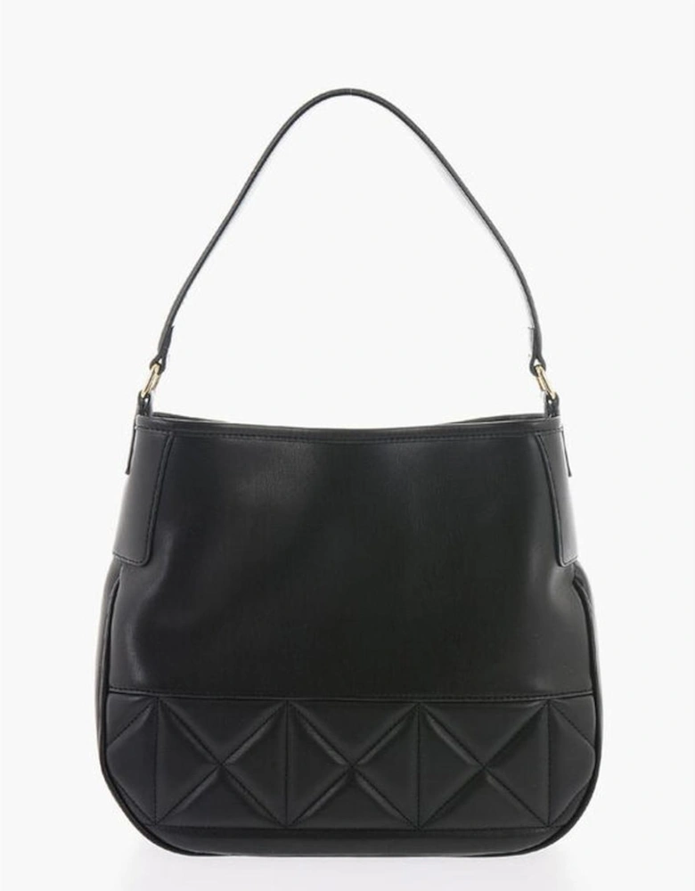 Eco-Leather Shoulder Bag with Adjustable Strap Women - Black