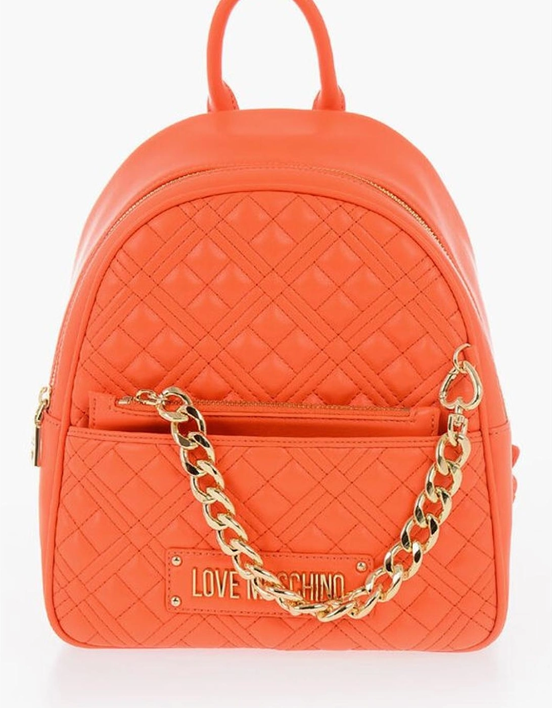 Solid Metal Zip Closure Shoulder Bag Women - Orange Backpacks, 7 of 6