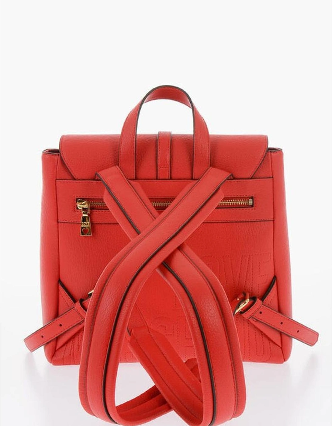 Logo Solid Color Metal Shoulder Bag Women - Red Backpacks