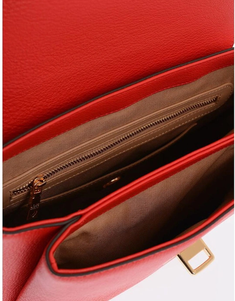 Logo Solid Color Metal Shoulder Bag Women - Red Backpacks