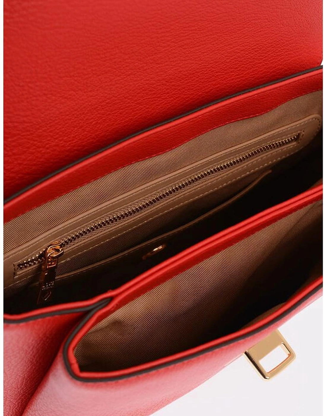 Logo Solid Color Metal Shoulder Bag Women - Red Backpacks