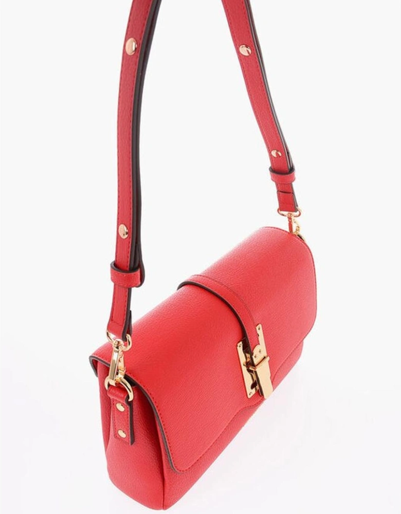 Eco-Leather Shoulder Bag with Removable Strap Women - Red