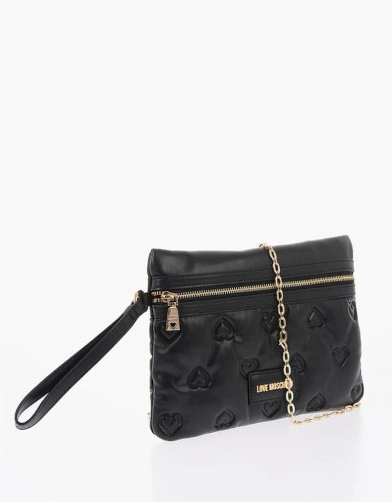 Eco-Leather Handbag with Removable Shoulder Strap Women - Black Tote