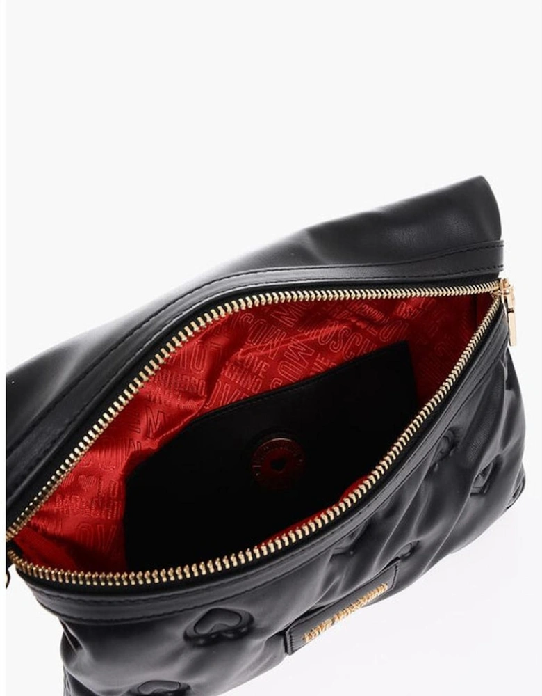 Eco-Leather Handbag with Removable Shoulder Strap Women - Black Tote