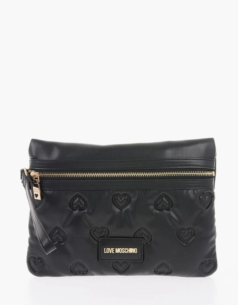 Eco-Leather Handbag with Removable Shoulder Strap Women - Black Tote