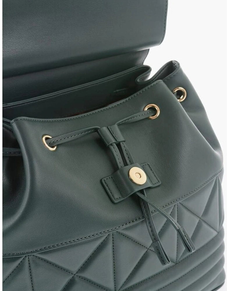 Logo Metal Snap Button Shoulder Bag Women - Green Backpacks