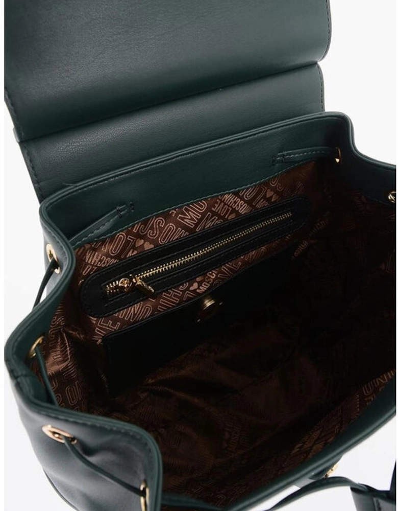 Logo Metal Snap Button Shoulder Bag Women - Green Backpacks