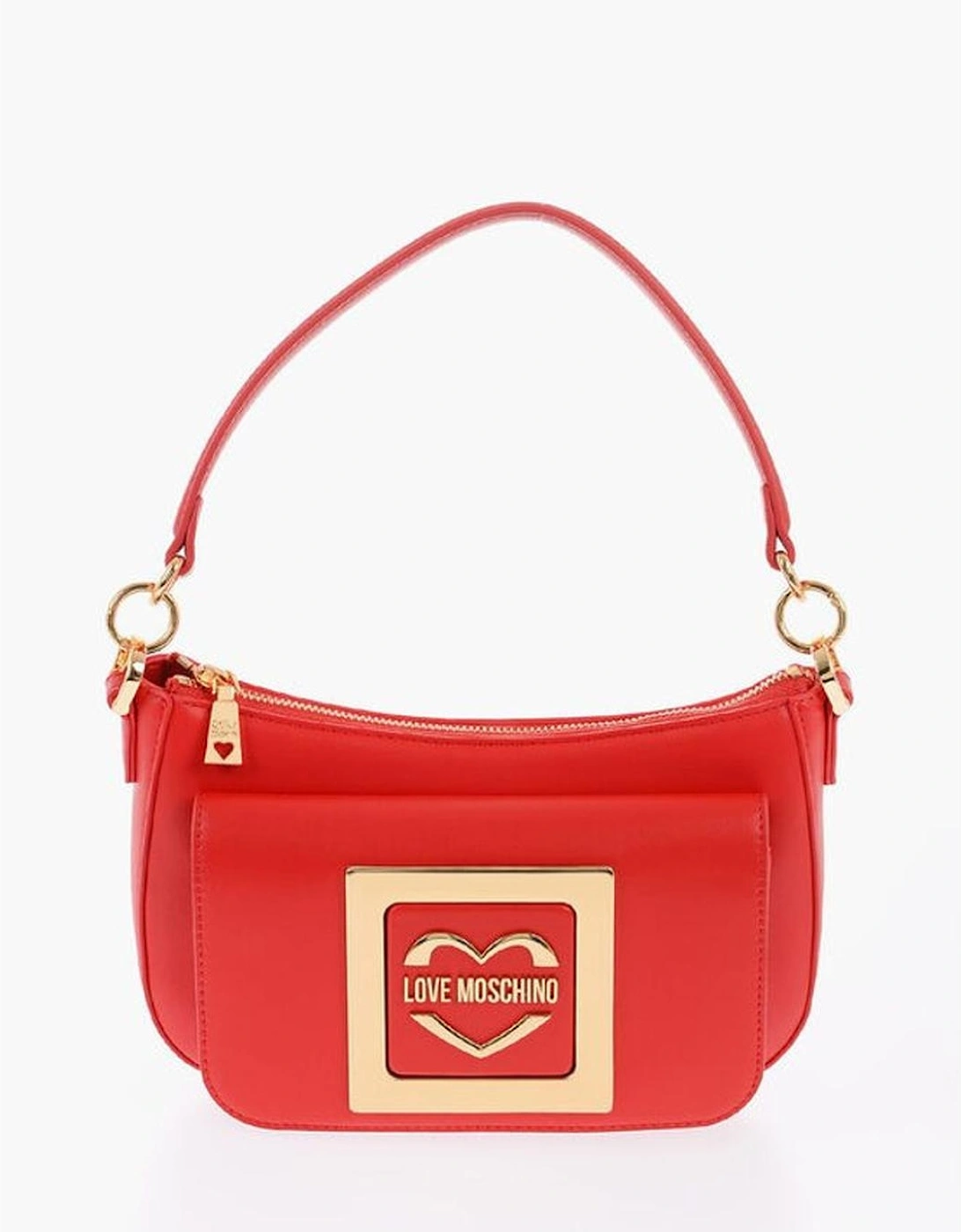 Logo Metal Snap Button Shoulder Bag Women - Red Tote Bags, 5 of 4