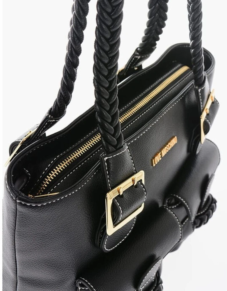 Eco-Leather Shoulder Bag with Contrasting Stitch Detailing Women -