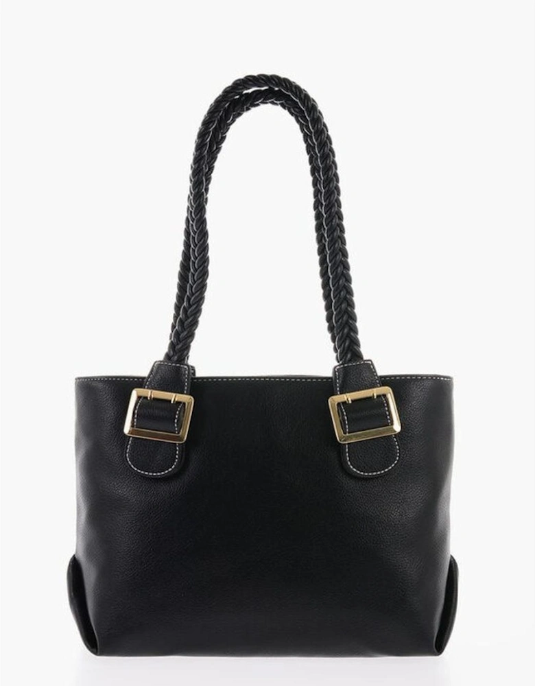 Eco-Leather Shoulder Bag with Contrasting Stitch Detailing Women -