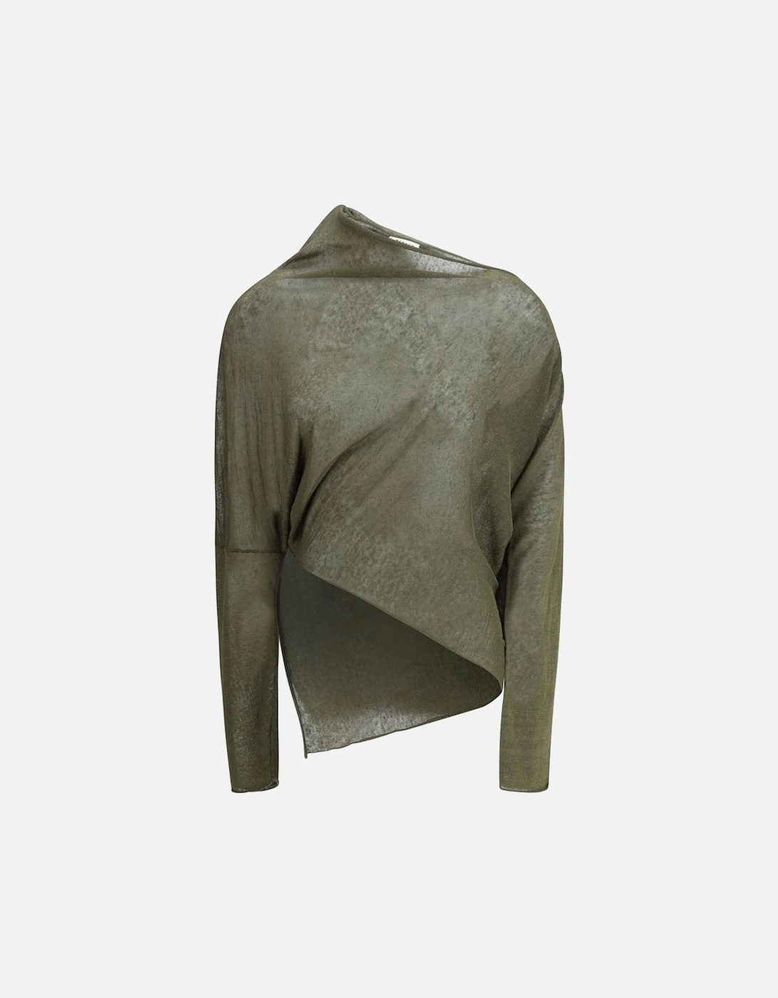 Asymmetrical Cowl Neck Sweater Women - Green, 4 of 3