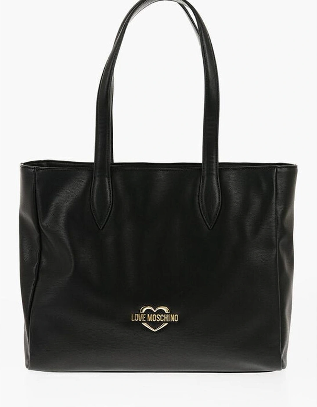 Solid Color Eco-Leather Shoulder Bag Women - Black Tote Bags, 6 of 5