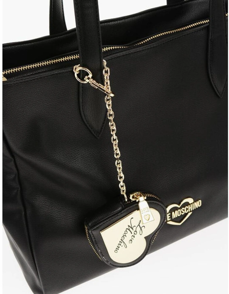 Solid Color Eco-Leather Shoulder Bag Women - Black Tote Bags