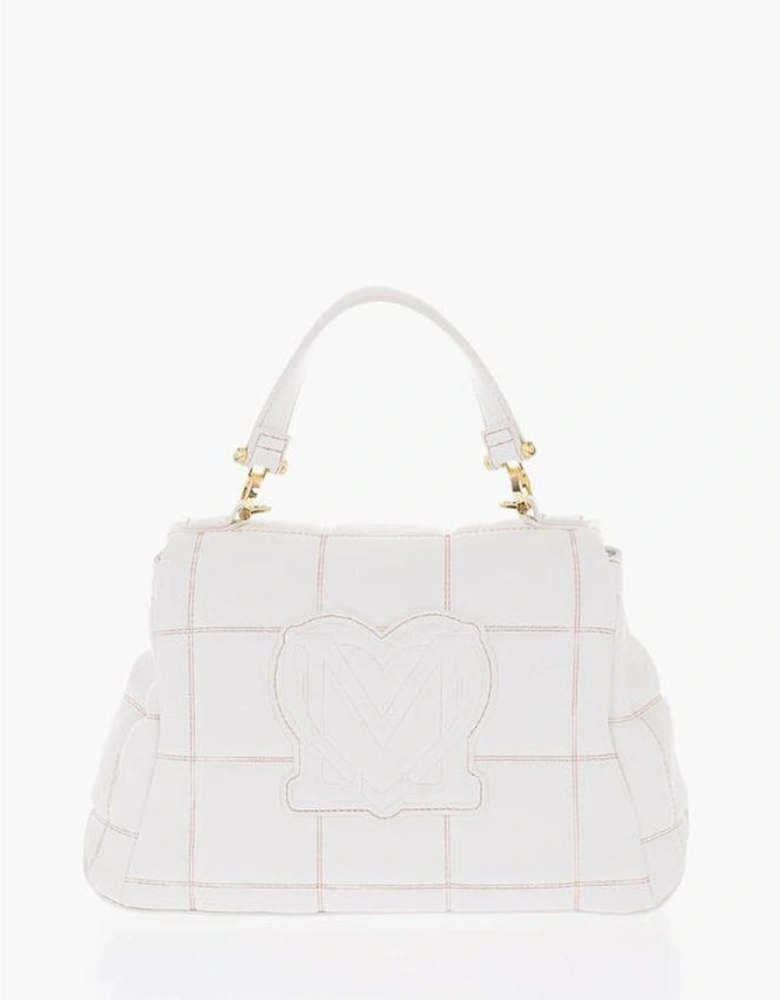Logo Metal Snap Button Shoulder Bag Women - White Tote Bags