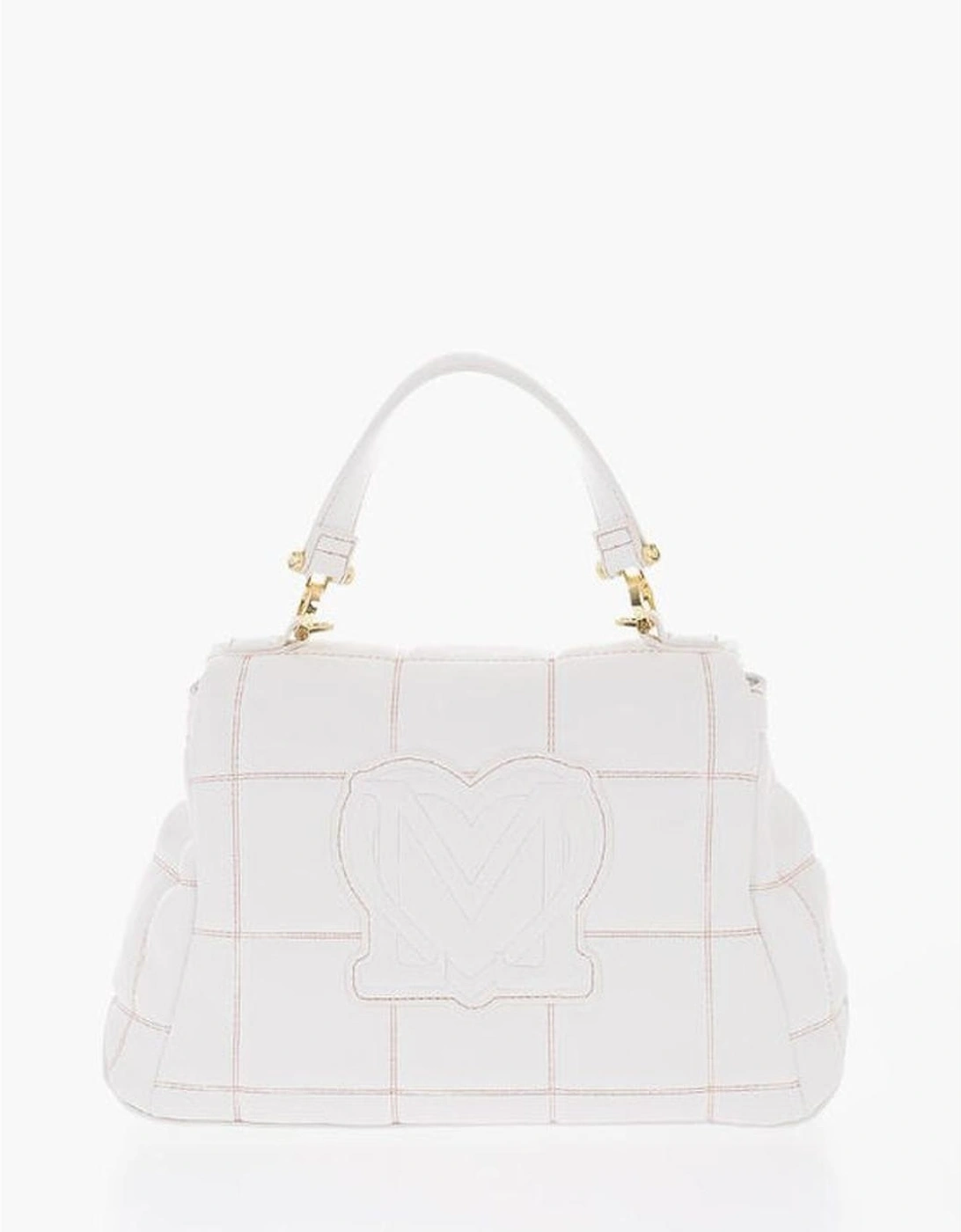 Logo Metal Snap Button Shoulder Bag Women - White Tote Bags