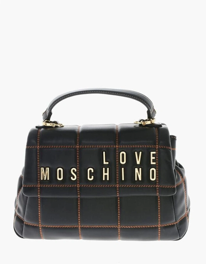 Snap Button Solid Logo Shoulder Bag Women - Black Tote Bags