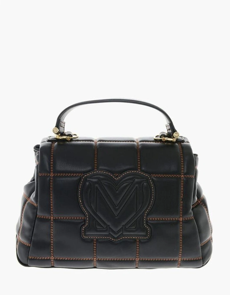 Snap Button Solid Logo Shoulder Bag Women - Black Tote Bags