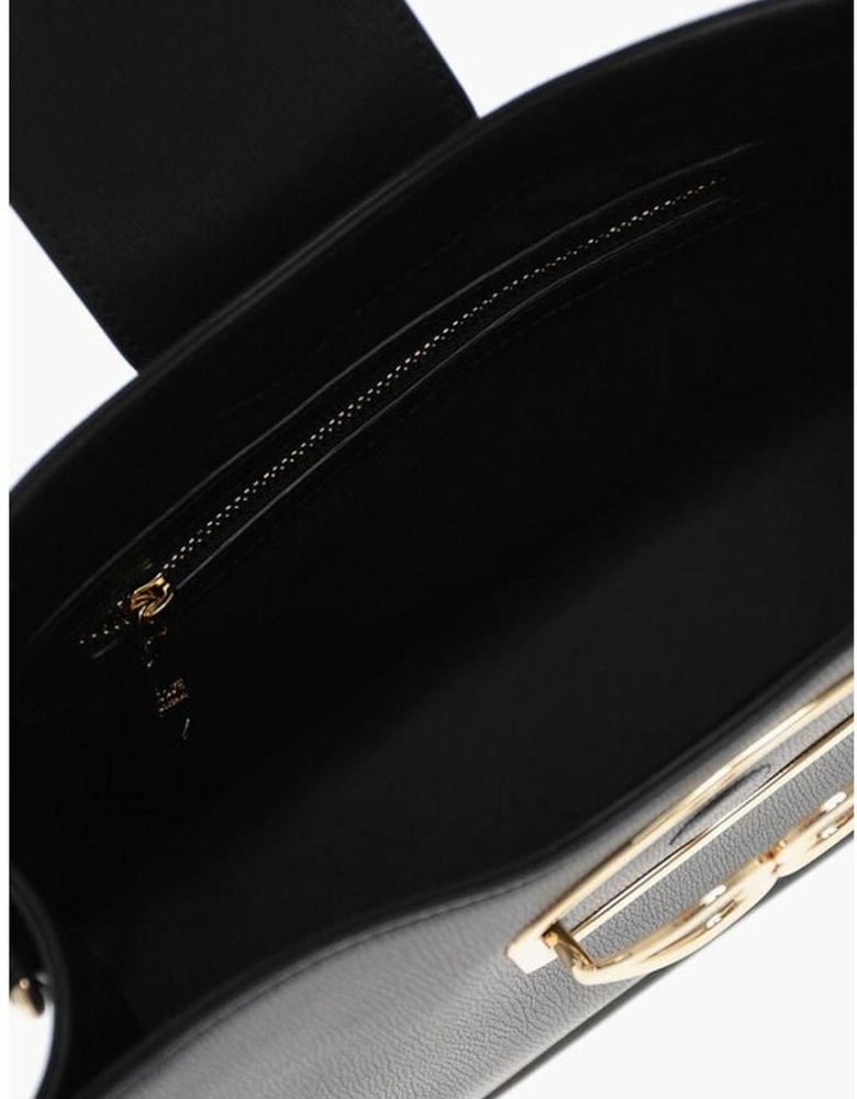 Eco-Leather Shoulder Bag with Removable Strap Women - Black