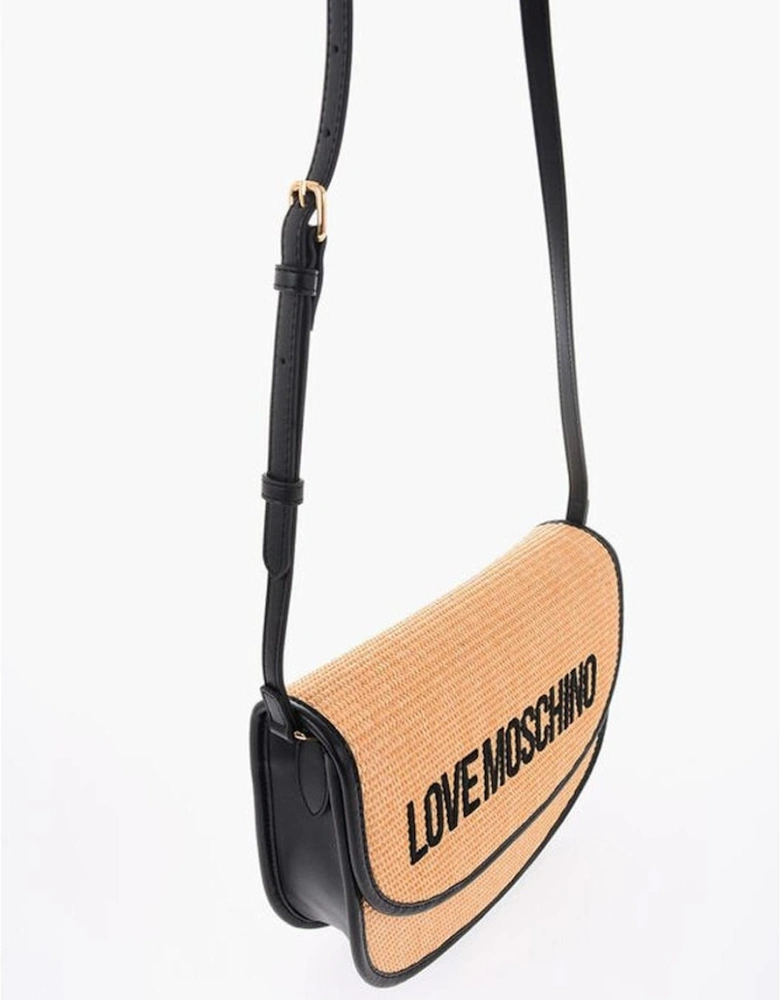 Embroidery Logo Eco-Leather Shoulder Bag Women - Bicolor