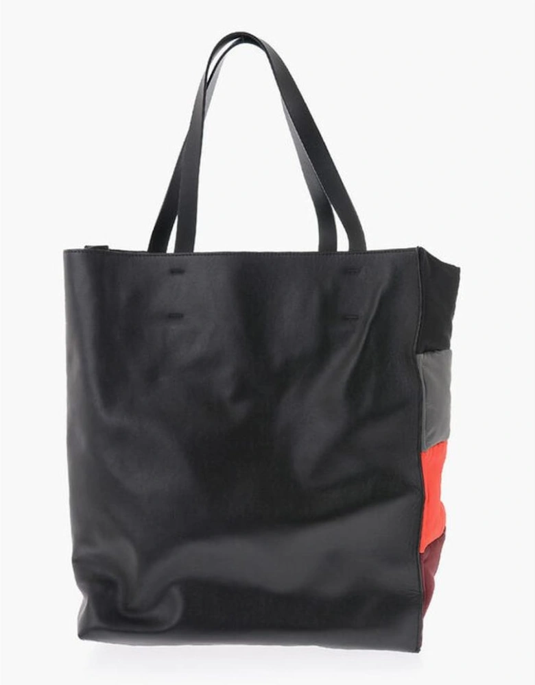 Leather Shoulder Bag with Double Handle Women - Multicolor