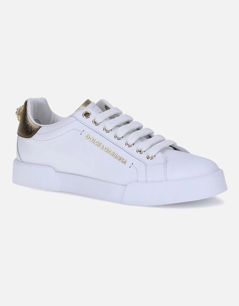 Portofino Leather Sneakers with Monogram and 3D Logo Women - White