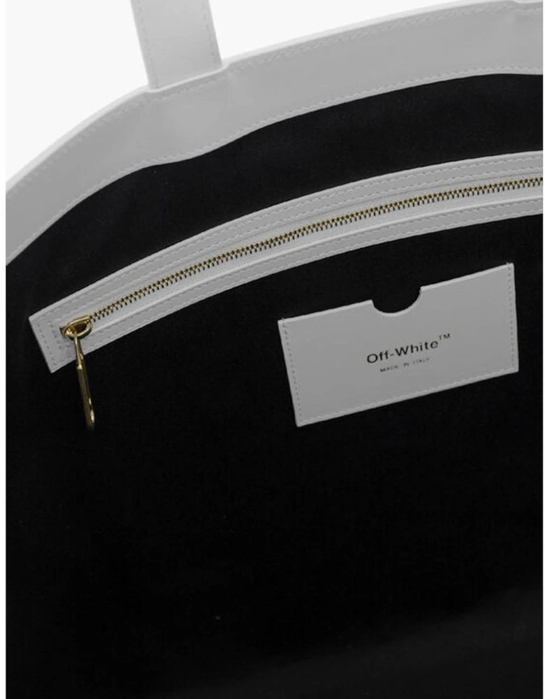 Metal Logo Leather Shoulder Bag with Double Handle Women - Black And