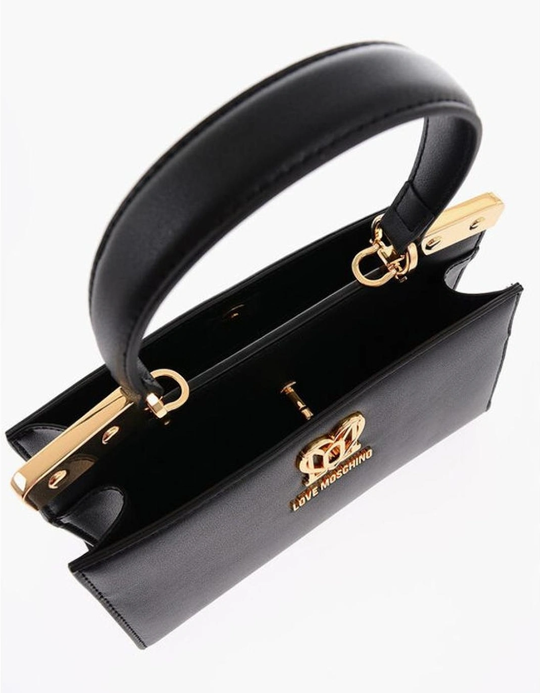 Removable Strap Metal Logo Handbag Women - Black Tote Bags
