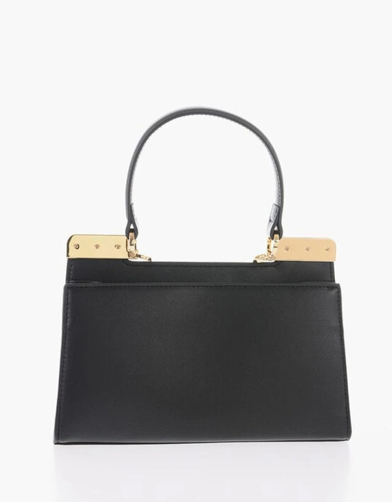 Removable Strap Metal Logo Handbag Women - Black Tote Bags