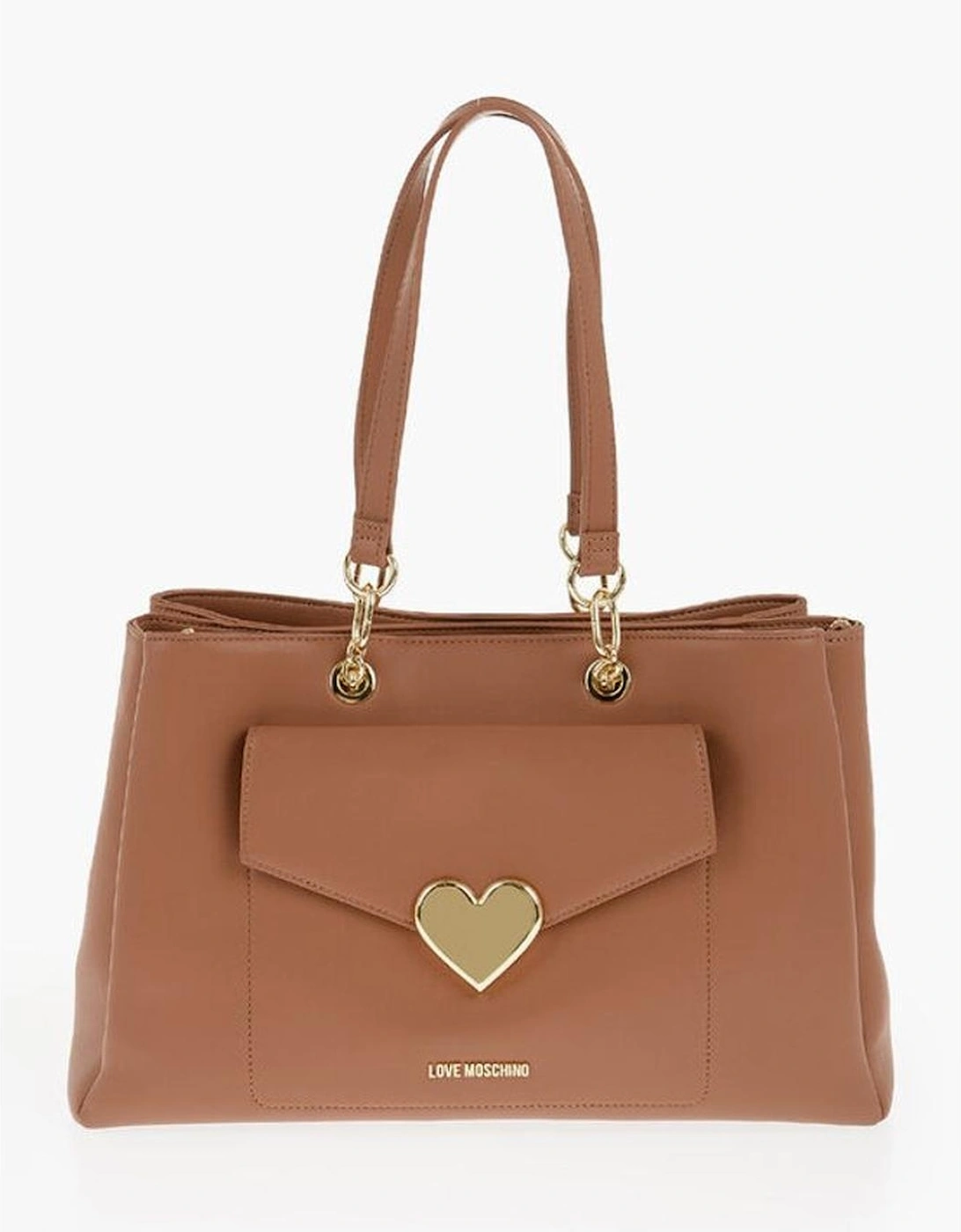 Eco-Leather Shoulder Bag with Double Handle Women - Brown, 6 of 5