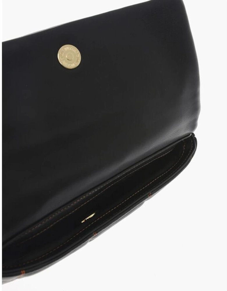 Solid Metal Logo Clutch with Removable Strap Women - Black Tote Bags